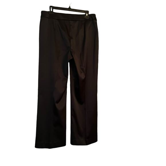 JS Collections Black Pants Trousers Satin Flat Front Slash Pocket Size 12 Shiny - Picture 10 of 10